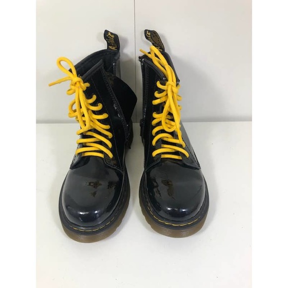 Dr. Martens Other - Dr. Martens 1460J Black Patent Leather Lace Up Side Zip Ankle Boots Youth US 3M